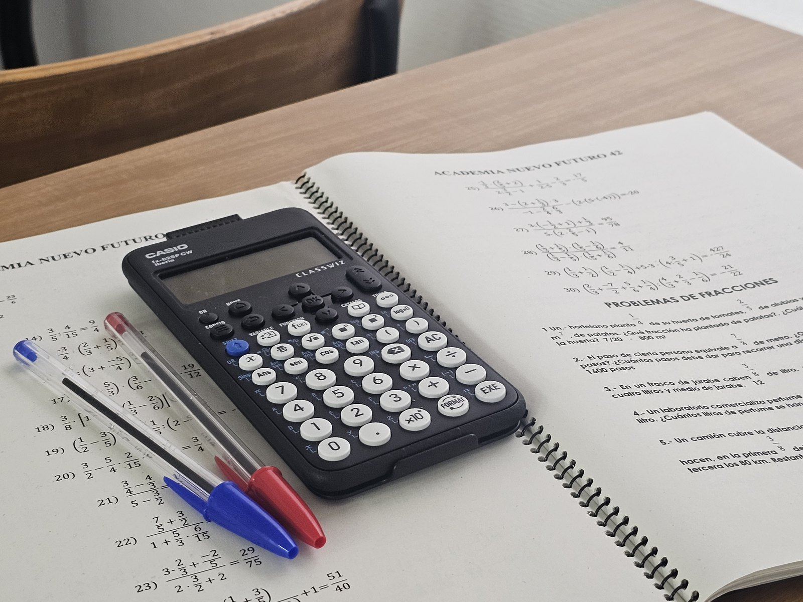 Ejercicios de fracciones con calculadora